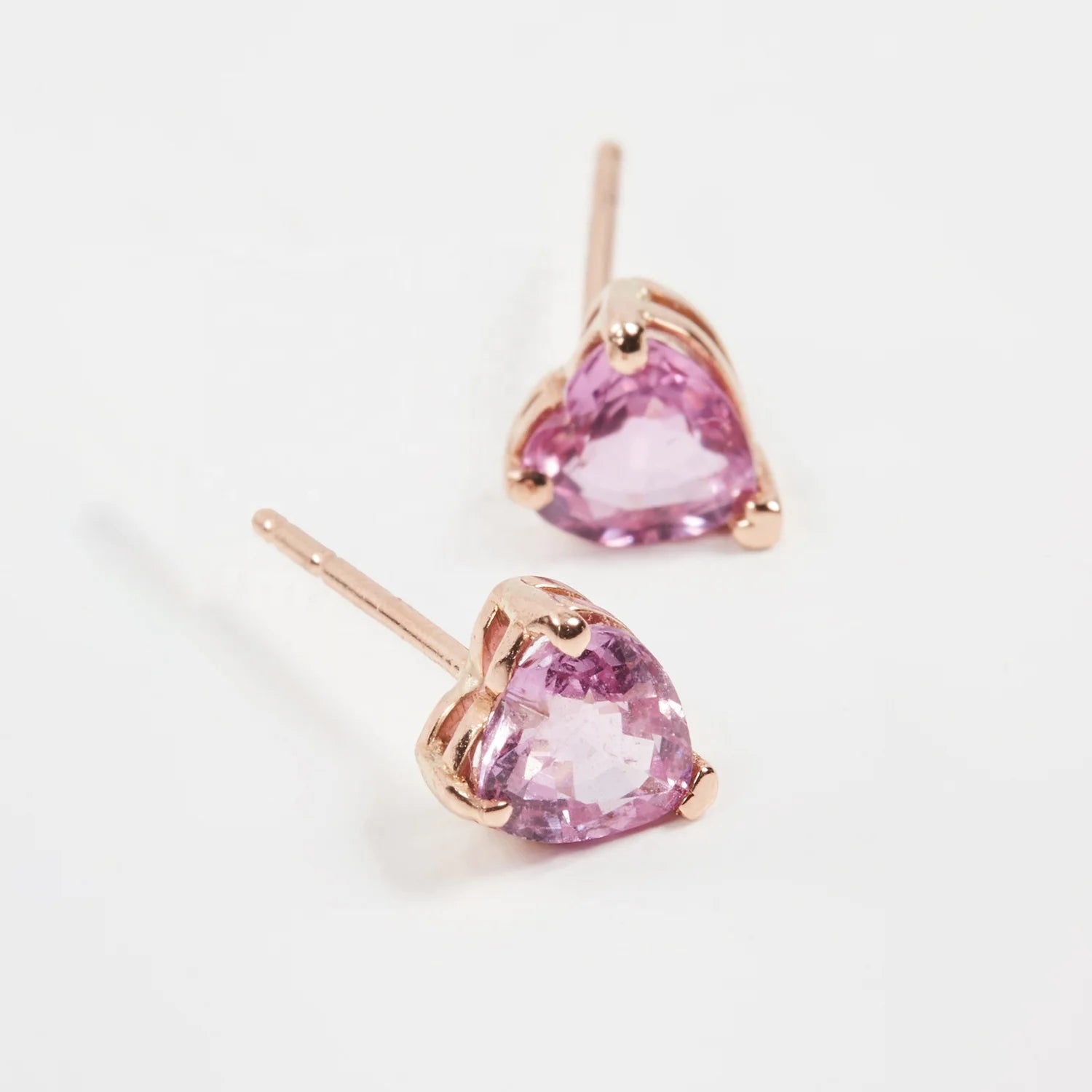 925 Sterling Silver 14k 18k Gold Sweet Mini Colored Heart Shape CZ Stud Earring Wholesale