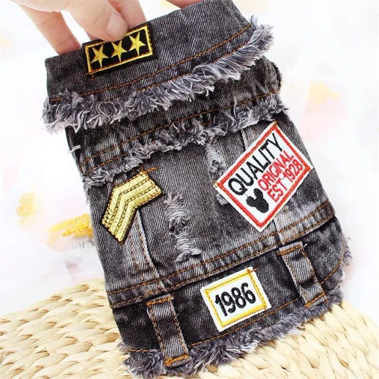 New Design Luxury Denim Coats Custom Denim Dog Jean Jackets for Dogs