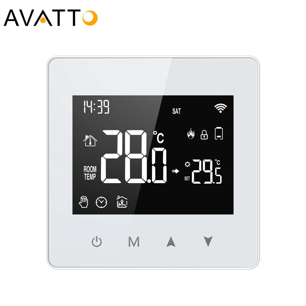 AVATTO APP Voice Control Dry Contact Zigbee Thermostat Temperature Controller for Water Gas Boiler Floor Heating