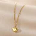 VKME Trend Stainless Steel Heart Pendant Necklace Collarbone Chain for Women Jewelry