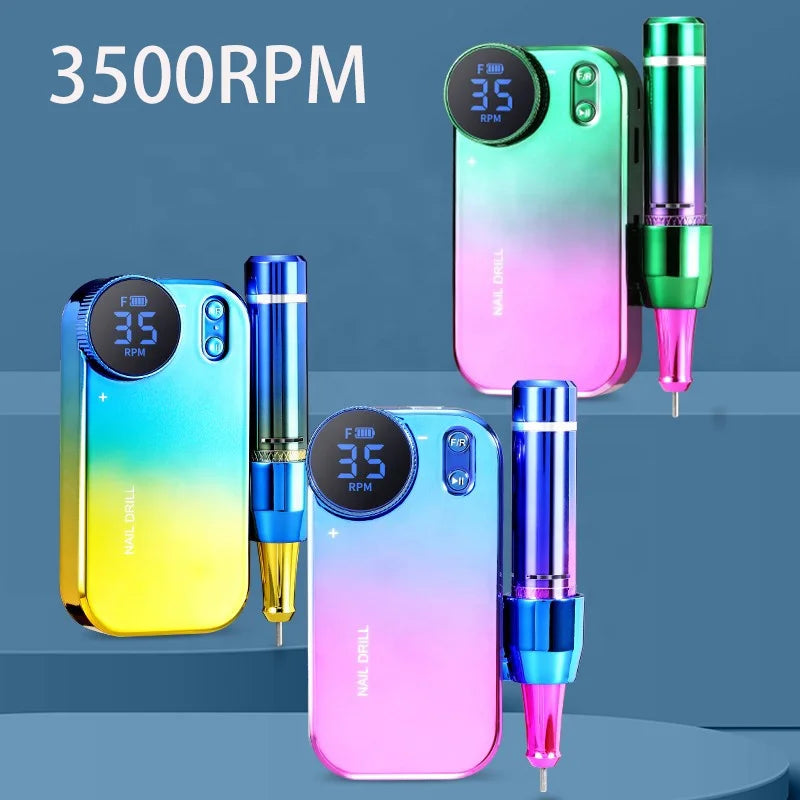 35000RPM Rechargeable Electric Nail Drill Machine With LED Display Professional Manicure Machine Drill Set Nail Art Salon Tools