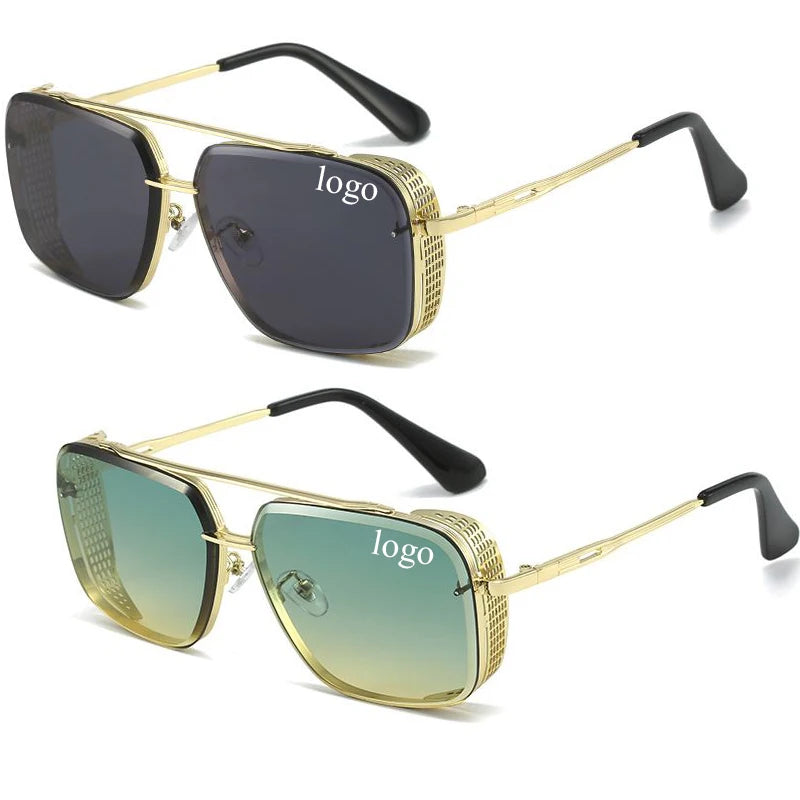 LBAshades 40005 Gradient Metal Retro Sunglasses for Men and Women Wholesale Anti-UV Square Shades