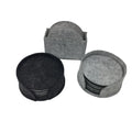 Classic Dark Grey Fabric Coasters Set Absorbent Round Felt Glass Coasters for Drinks 10-Piece Set