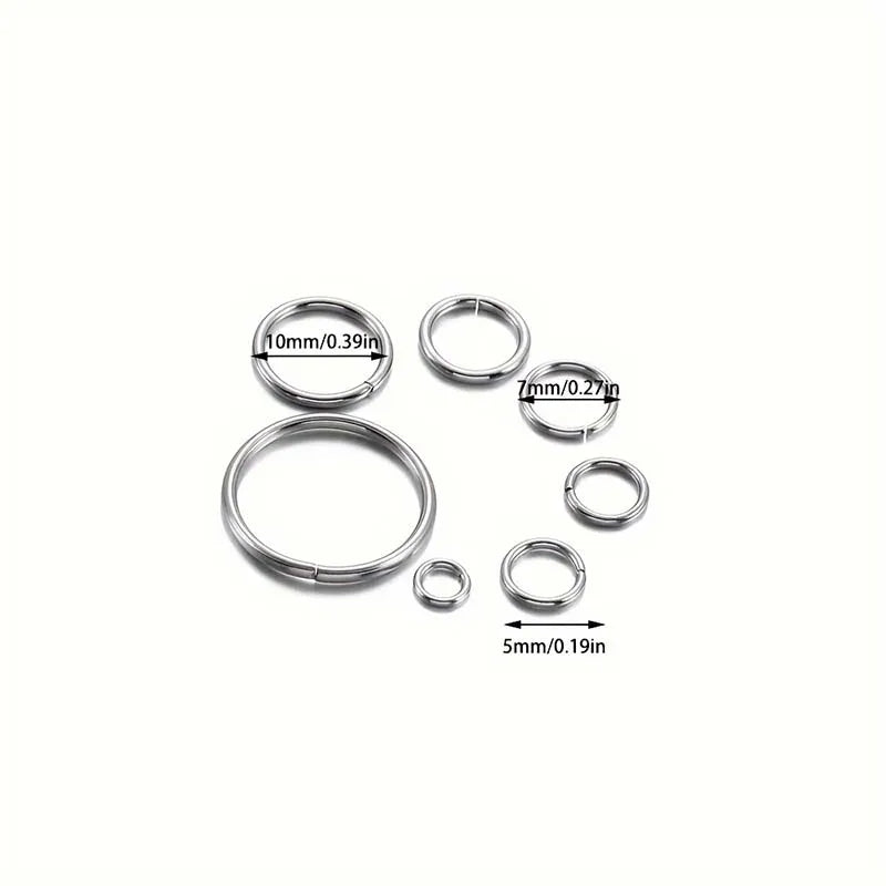 Home Use Jewelry Making Hardware Open Jump Rings Stainless Steel 7mm Jump Ring Clasp Connectors