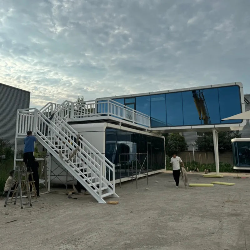 Double-Decker Outdoor Apple Capsule Office Container House Finished Product for Mobile Shop Office Space Unique Mobile Home