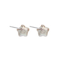 Pearl Earrings Baroque Lucky Pentagram Natural Freshwater Pearl Earrings S925 Pure Silver Needle Original Design
