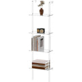 OEM Supplier Clear 4-Tier Clear Wall Mounted Book Shelf  Multipurpose Bookcase Acrylic Ladder Bookshelf