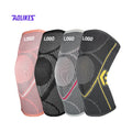 Aolikes Hot Sale Sport Tennis Running Gym Breathable Elastic Knee Sleeve Silicone Non-slip Knee Brace for Joint Support