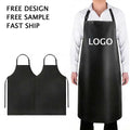 Custom Logo PU Leather Apron Waterproof and Oil-proof Apron Wear-resistant and Durable Work Apron