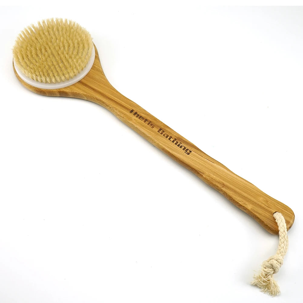 Hot Sale Back Long Handled Body Scrubber Wooden Bath Brush and Wash Sponge Premium Quality Product