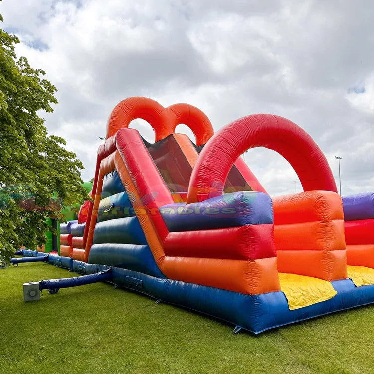 Commercial Yard Jumper Blow up Bouncer Juegos Infantiles Happy Inflatable Bounce House Slide Obstacle Course