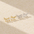 Dropshipping Fashion 925 Sterling Silver Irregular CZ Diamond Row Drill Gold Plated Stud Earring Jewelry for Women