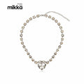 Hot Selling Chunky White Gold Diamond Heart Pendant Necklace Creative Fashion Necklace