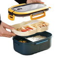 Double-Layer Thickened Office Worker & Student Microwaveable Lunch Box with Plastic Lid