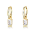 Peishang Customized 14k Gold Plated Emerald Cubic Zirconia Earrings 925 Silver Sterling Hoop Huggies Earrings Jewelry