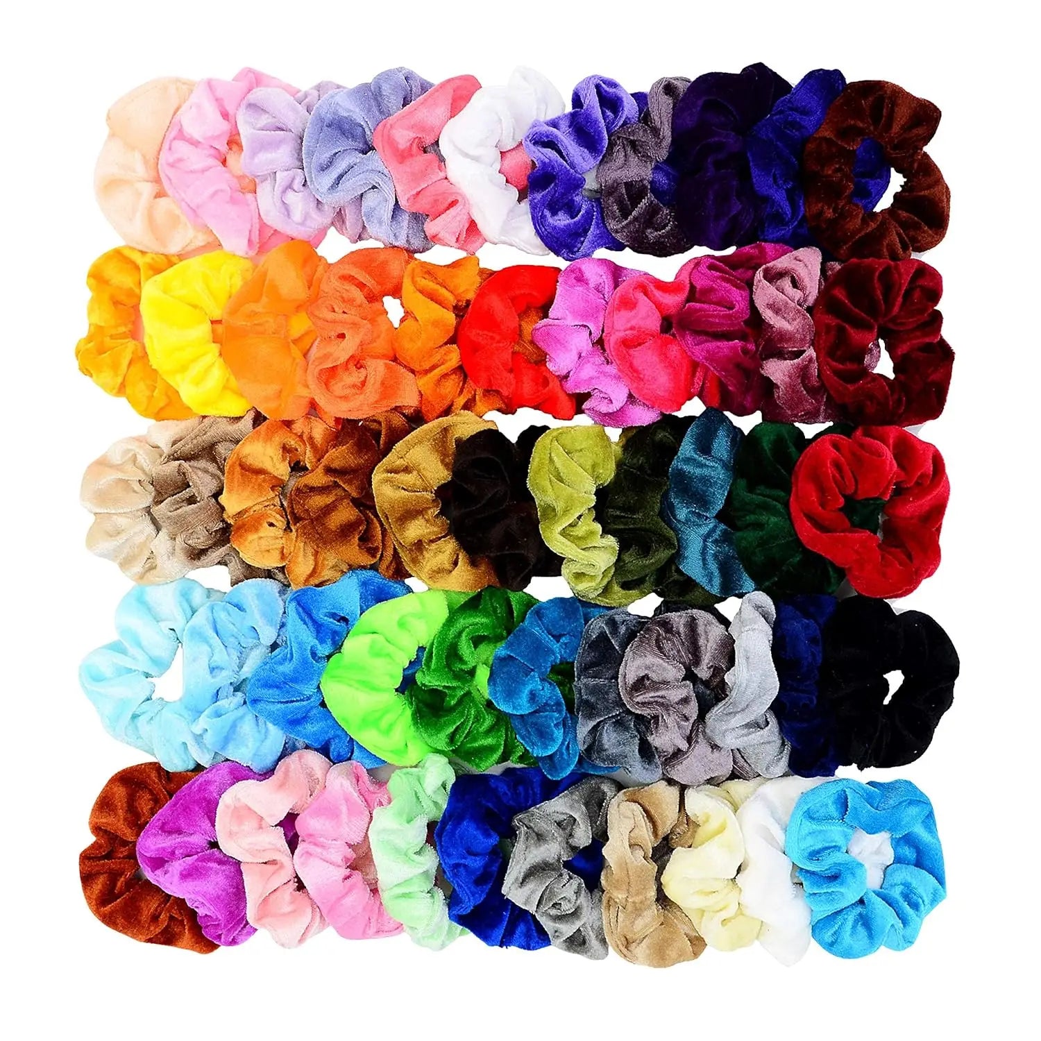 CHENGHE OEM Custom 55 Colors Velvet Ponytail Holder Hair Scrunchies Women Scrunchies for Decoration Velvet Hair Ties Accessories
