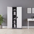 Modern Double Door Steel Filing Cabinet-Office Knock Down Structure Customizable Size & Color Key Lock Security Commercial Use