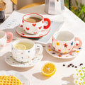 Creative Love Heart Pink Porcelain Mug Cute Ceramic Tea Cup for Water Coffee Milk for Home Couple Valentines Day Christmas Party