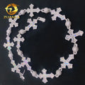 Custom Bead Chain Cross Design Iced Out Luxury baguette Vvs Diamond Moissanite Hip Hop Jewelry Chain Necklace