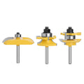 Router Bits Woodworking 3pcs 6mm 1/4" Shank Round Rail & Stile Router Bit Set Cove Raised Panel Router Bit Woodworking Milling Cutter-C MC01050