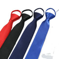 Custom Navy Blue Jacquard Men's Silk Tie Fashion Supplier's Easy Pull Zipper Print Business Necktie