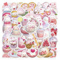 50PCS Pink VSCO cute cartoon bunny decals for girls gift rabbit dessert sticker
