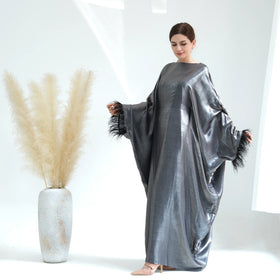 Loriya New Abaya Designs Shining Polyester Modern Abaya Women Muslim Dress Kaftan Abaya Plus Size Womens Dresses