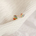 New Fashion S925 Sterling Silver Rainbow Stud Earrings Cute Heart Shape Studs Earrings for Woman