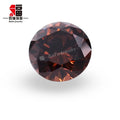 Baifu Jewelry Top Quality Loose Round Light Russian Coffee Zircon