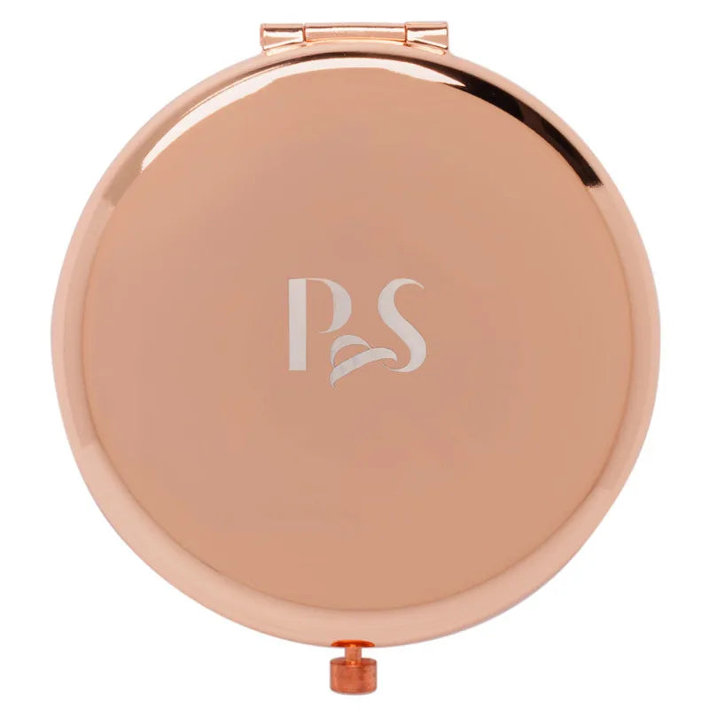 Hot Birthday Gifts Rose Gold Round Double Sides Compact Mirror Custom Logo