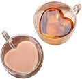 Creative 180 240ml Clear Glasses Mug Gift Heart Love Shaped Double Wall Glass Mug Tea Milk Lemon Juice Cup Lover Coffee Cups