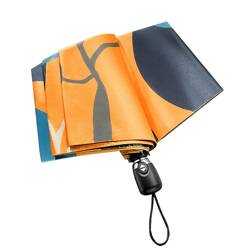 Customized Digital Full Printing 3 Folding Uv protection Automatic Umbrella