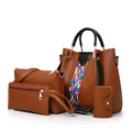 New Designer 4 Piece Set Women's Large Capacity Crossbody Bags Custom Logo Flap Shoulder Bags Waterproof Female Ladies Handbags