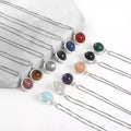 SC 925 Sterling Silver Lucky Birthstone Necklace Multicolor Agate Crystal Pendant Necklaces for Women's Birthday Gifts
