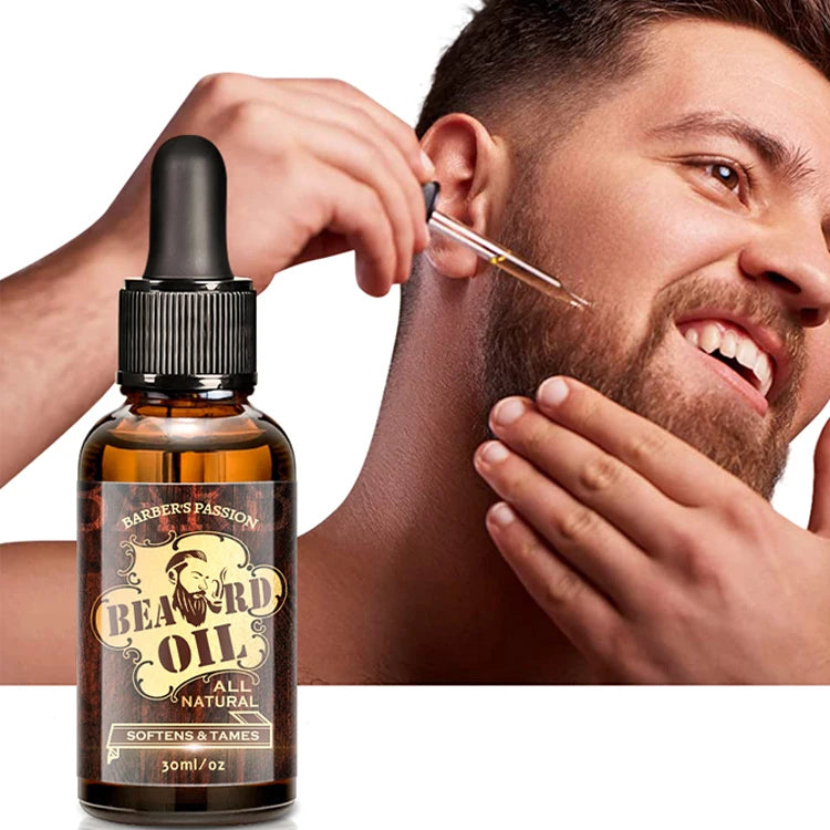Private Label Beard Care Oil Growth Kit Set Formulated With Essential Vitamins and Proteins