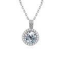 Wholesale 925 Sterling Silver Gra Certified  1ct Round Shape Moissanite Pendant Necklace Chain Women Engagement Fine Jewelry