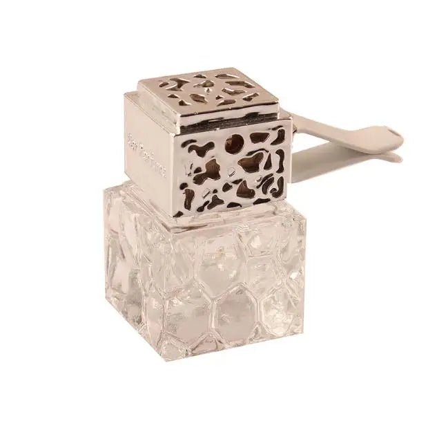 Free Samples 8ml Empty Square Perfume Glass Bottle Essential Oil Diffuser Fragrance Metal Car Vent Clip Diffusers