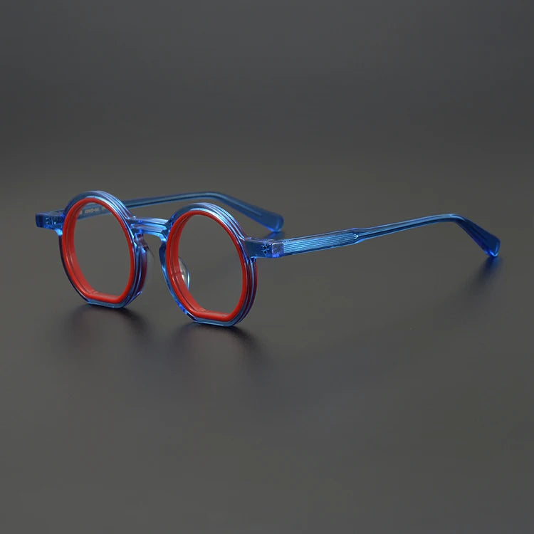High Quality Designer Plate Glasses Frame Retro Personality Hipster Fashion Frame Collision Color Minority Reading Glasses