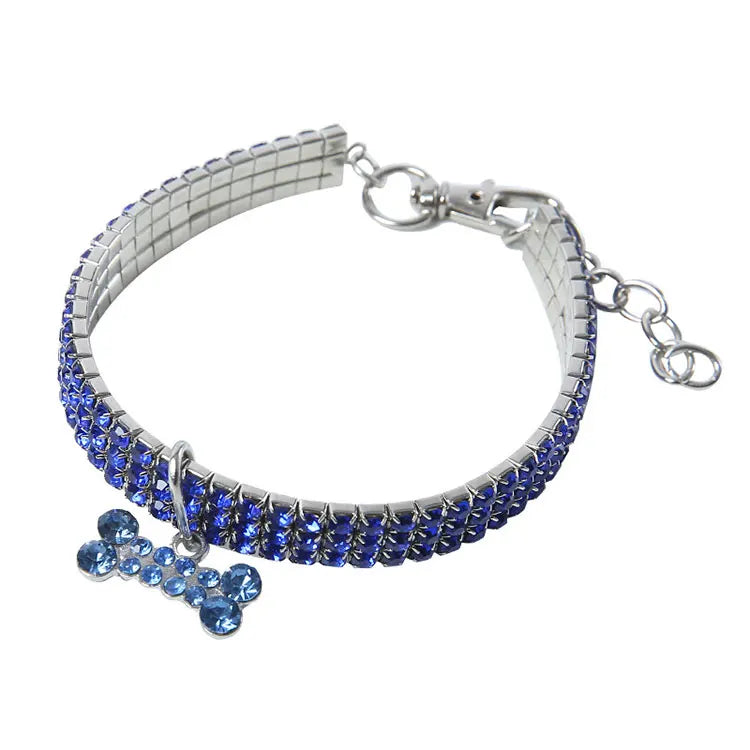 Cat Collar for Pets Size Small Pet Collar Leash Pet Accessories 3 Layer Crystal Diamond Cute Dog Collars