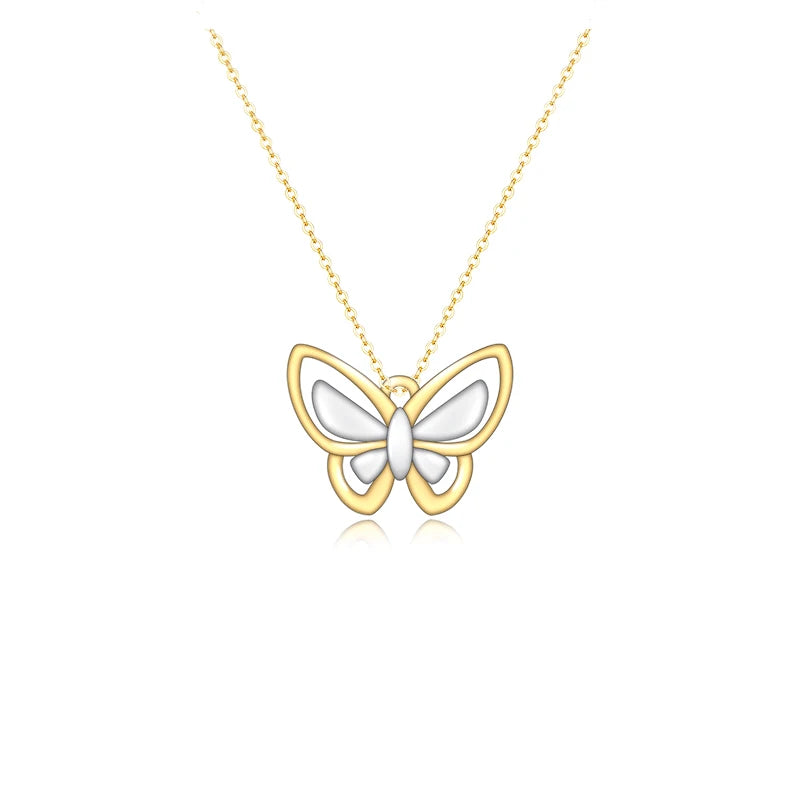 Fashion Jewelry 18K Gold Plated 925 Sterling Silver butterfly Necklace for Girl