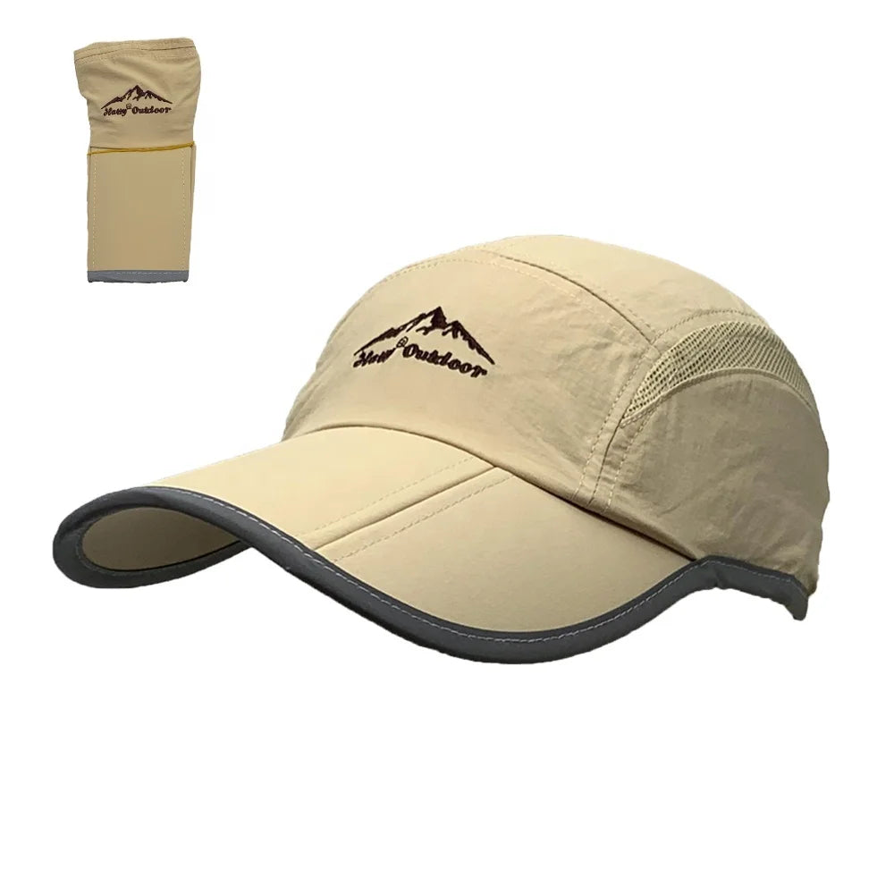All Seasons Outdoor Waterproof Puff Printed Image Argyle Quick Drying 5-Panel Unisex Sport Camper Hat with Reflective Protection
