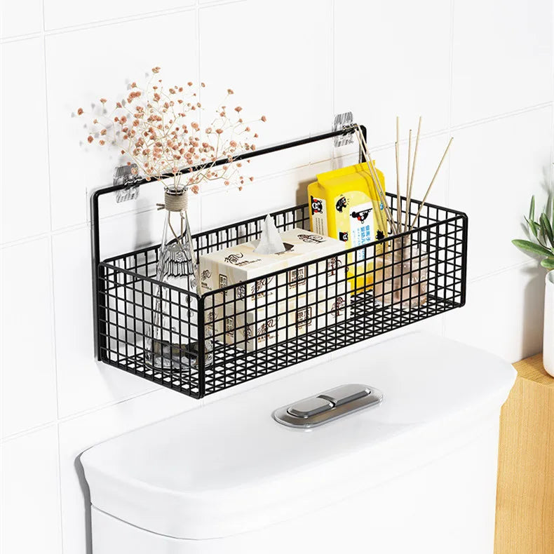 Self Adhesive Shower Caddy Rack Wall Mount Bathroom Storage Bracket Shelf