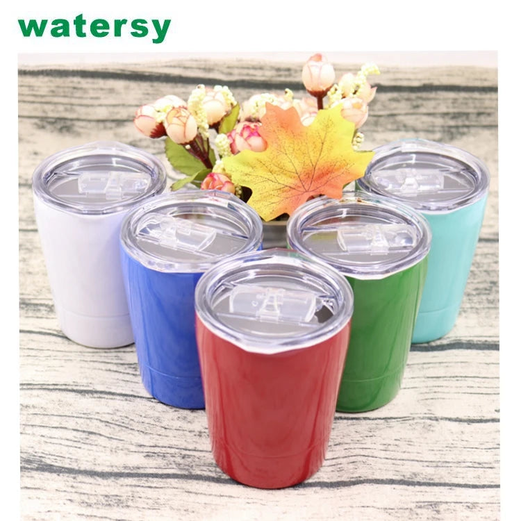 Watersy 8oz Sublimation Coated Double Wall Stainless Steel Insulated Tumbler Kids' Milk Cup for Printing for Custom Designs