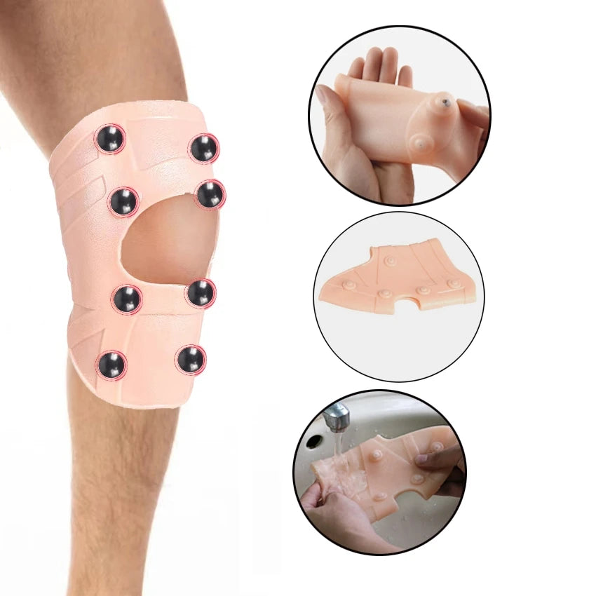 Silicone Gel Knee Pads Magnetic Knee Brace Therapy Support Belt Massager Protector for Men&Women HA01764