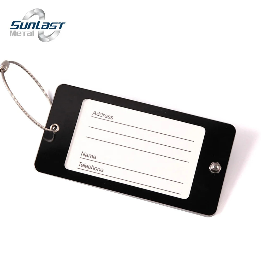 Premium Colored Luggage Tags Acrylic Luggage Tags Aluminium Name Card Holder for Baggage Bags Suitcases Backpacks