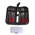 Auble 10pcs Durable Diamond Coated Needle Flat Files Small Tip Wood Metal Plastic Sanding Brush Storage Box 18cm Jewelry Tools MegaBDM