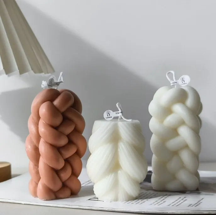 J-0261/9 DIY Hemp Column Aromatherapy Candle Silicone Molds DIY Woven Hemp Rope Cylindrical Handmade Candle Ornaments Mould