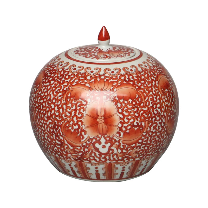 Wholesale Decoration Hand Painted Ceramic Storage Jars With Lid