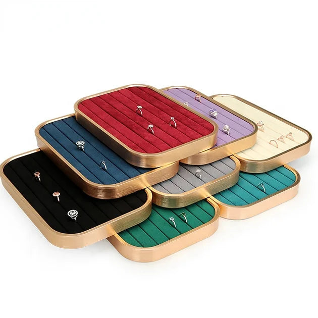 The Latest Ring Tray Microfiber Metal Earrings Display Props Wholesale Customization