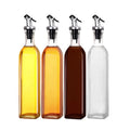 500ml Clear Square Glass Olive Oil & Vinegar Bottles Hot Stamping Kitchen Use Oil Vinegar Dispenser Sets